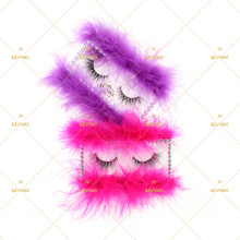 3D lashes with Feathers box Diamonds girly lashes